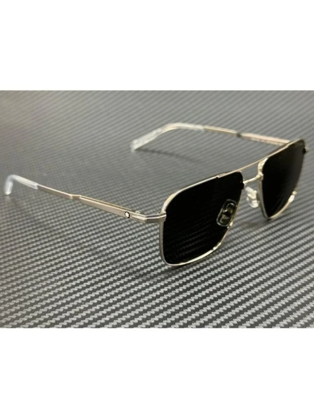 New Montblanc Men Silver Sunglasses 56-16-145